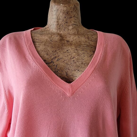 J.Crew Womens Pink V-Neck Long Sleeve Knit Sweater - Picture 4 of 8